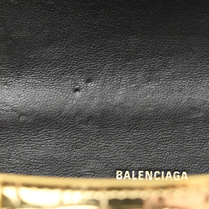 Balenciaga Metallic Calfskin Crocodile Embossed Hourglass Top Handle Bag XS Gold 7 of 12