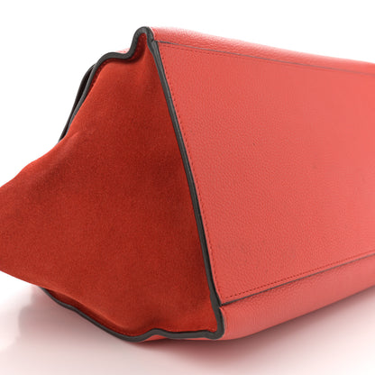 Celine Drummed Calfskin Suede Medium Trapeze Vermillion 9 of 14