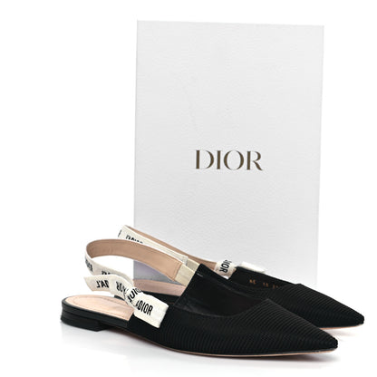 Christian Dior Technical Canvas Ribbon J'Adior Slingback Ballet Flats 40.5 Black 9 of 9