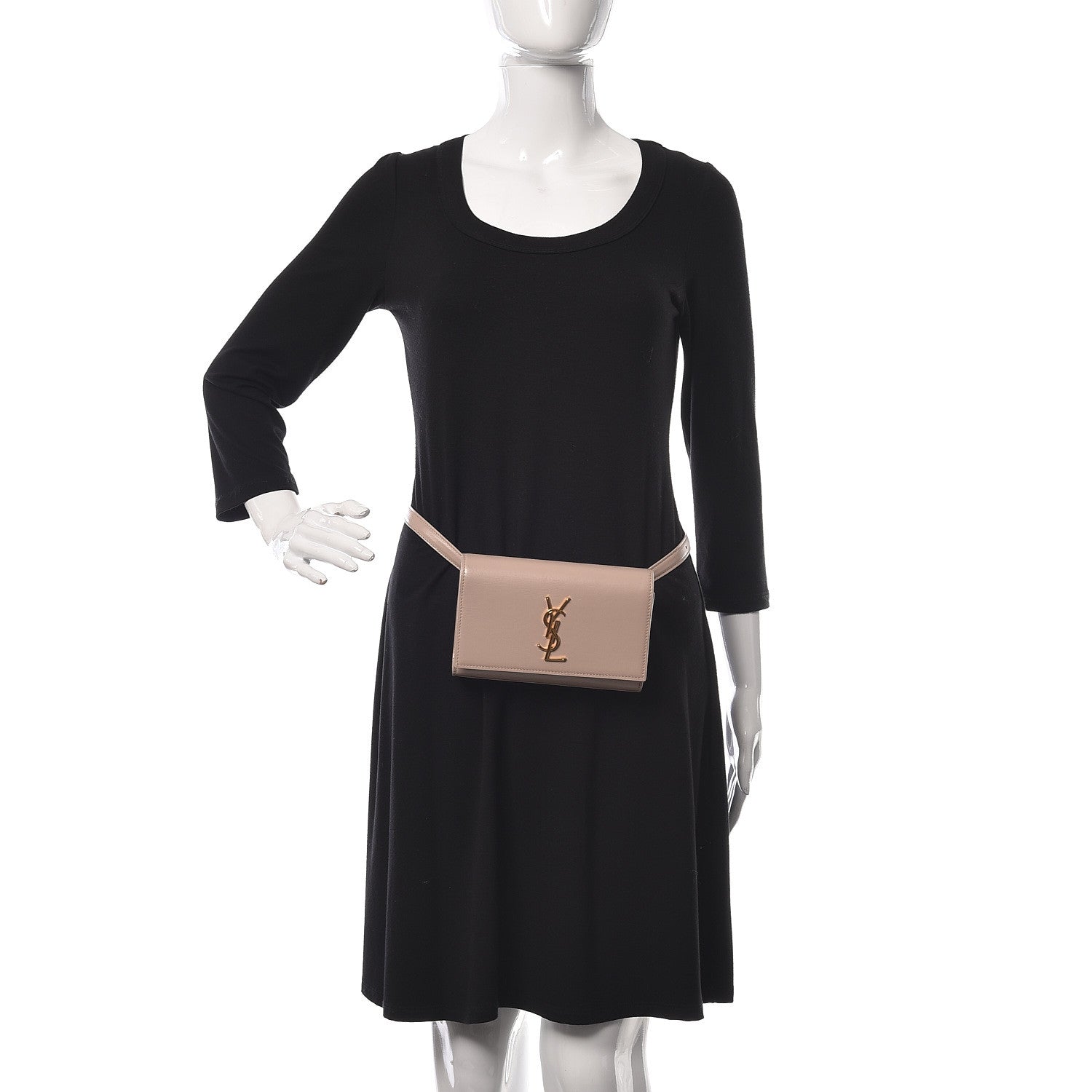 Saint Laurent Smooth Calfskin Monogram Kate Belt Bag Beige 2 of 10