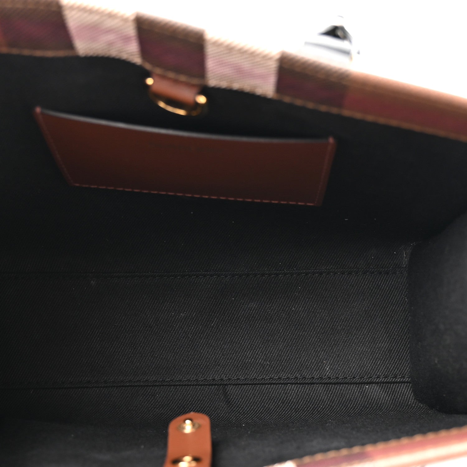 Burberry E-Canvas Check Calfskin Mini Freya Tote Dark Birch Brown 5 of 12