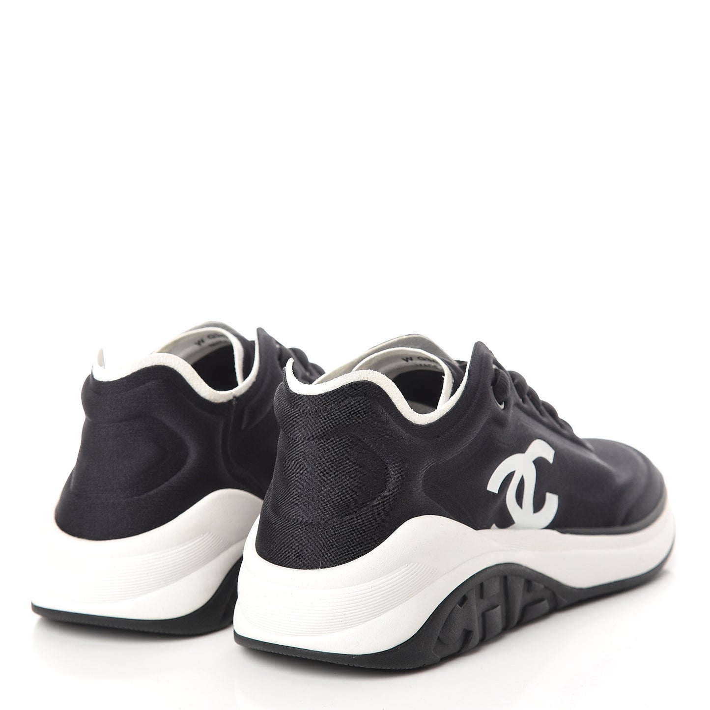 Calfskin Mesh Lycra Sneakers 35.5 Black