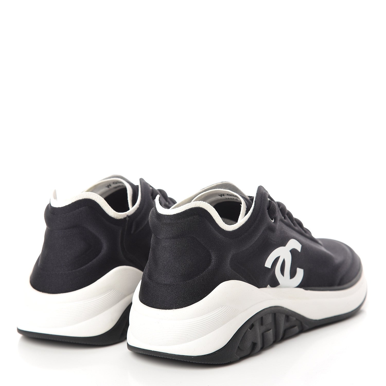 Chanel Calfskin Mesh Lycra Sneakers 35.5 Black 4 of 10