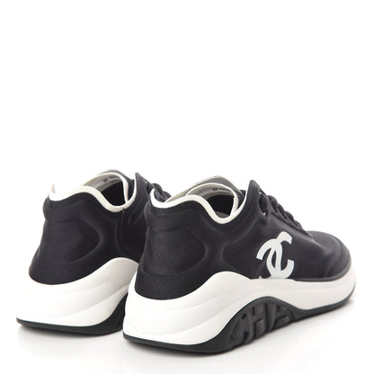 Chanel Calfskin Mesh Lycra Sneakers 35.5 Black 4 of 10