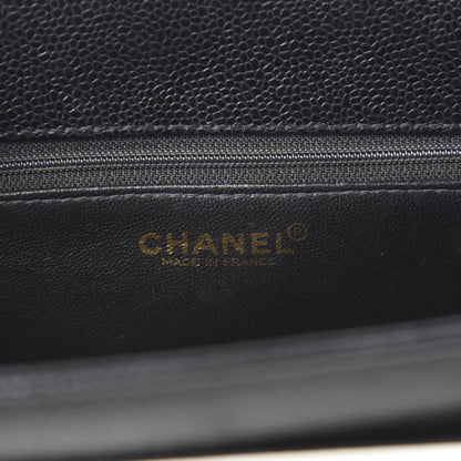 Chanel Caviar Mademoiselle Shoulder Bag Black White 5 of 9
