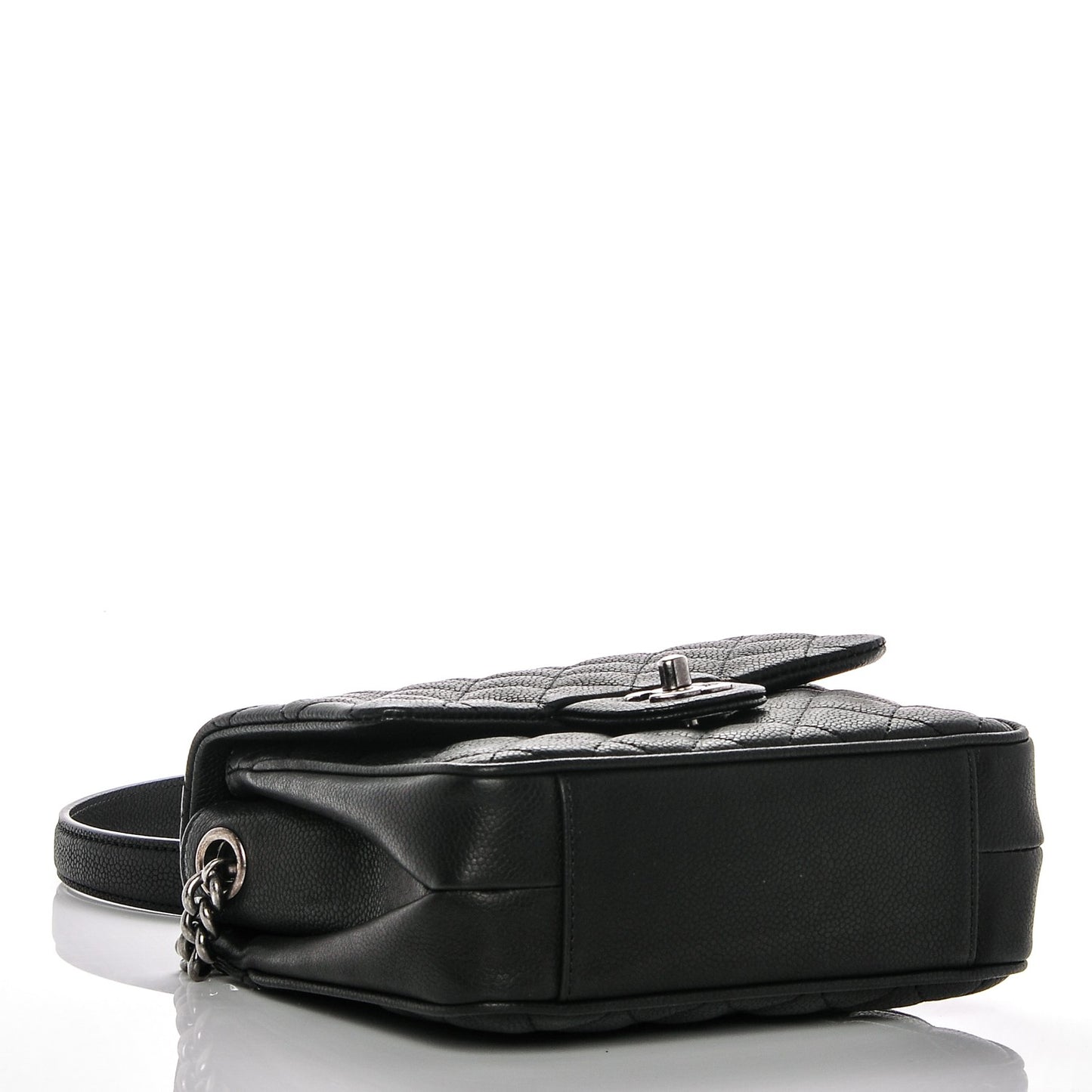 Caviar Quilted Small Rock In Rome Flap Black