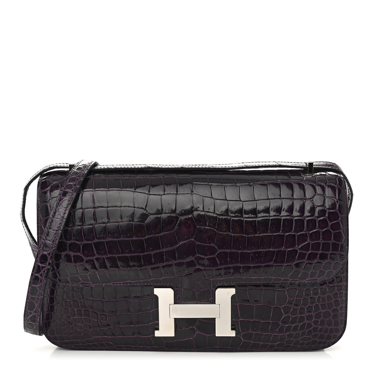 Hermes Shiny Niloticus Crocodile Constance Elan 25 Amethyste 1 of 10