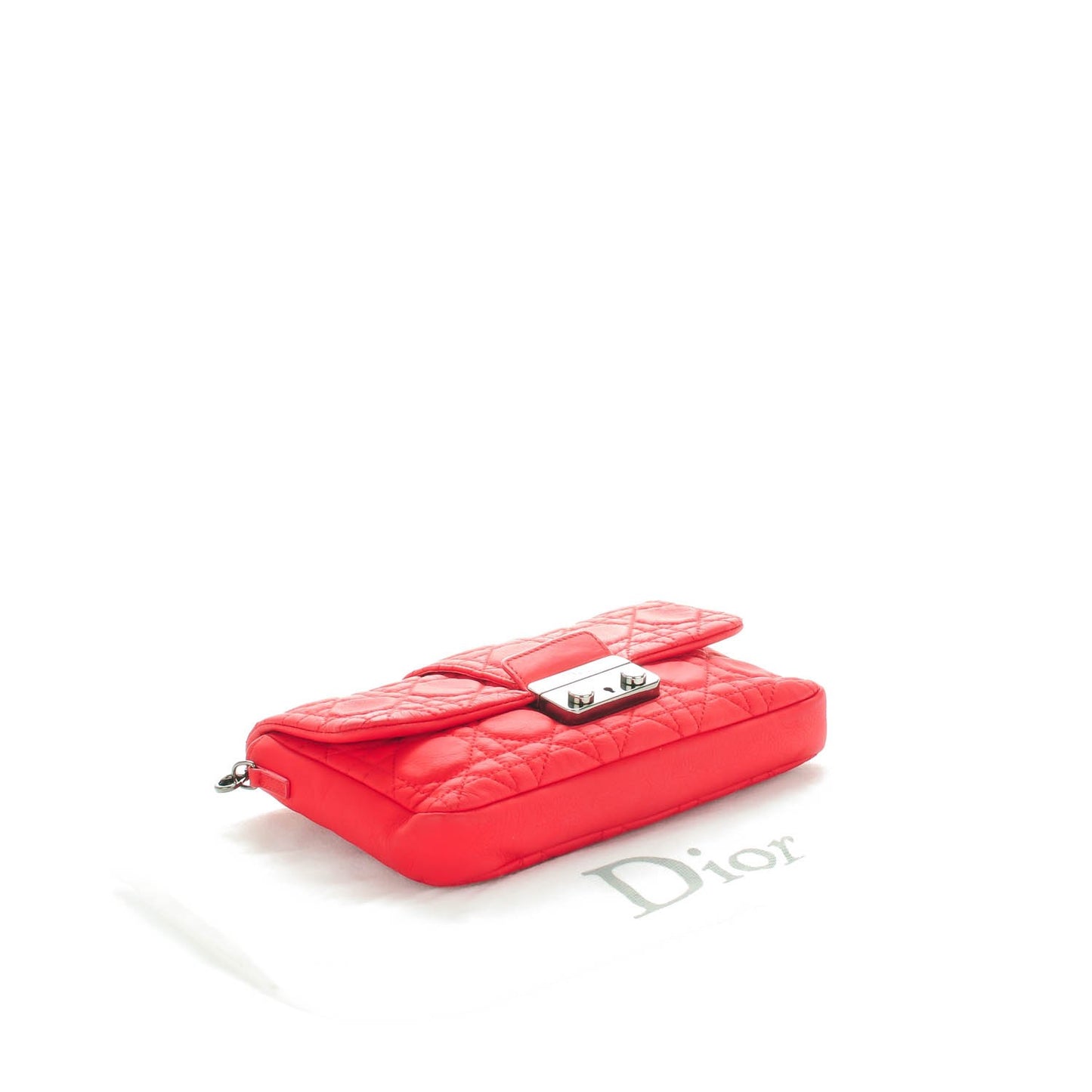 Calfskin Cannage New Lock Pouch Geranium