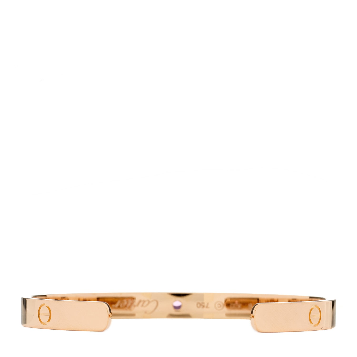 Cartier 18K Pink Gold Pink Sapphire LOVE Cuff Bracelet 19 2 of 3