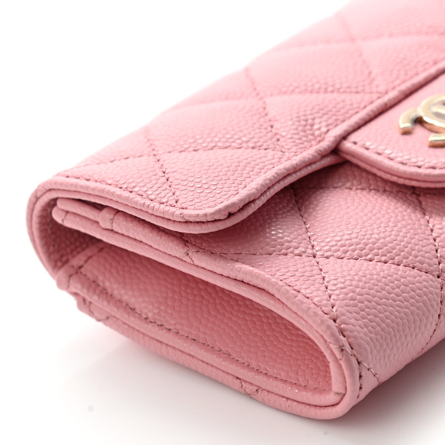 Chanel Caviar Quilted Flap Card Holder Wallet Light Pink 10 of 10