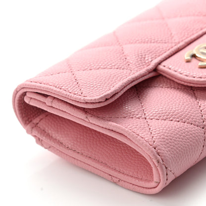 Chanel Caviar Quilted Flap Card Holder Wallet Light Pink 10 of 10