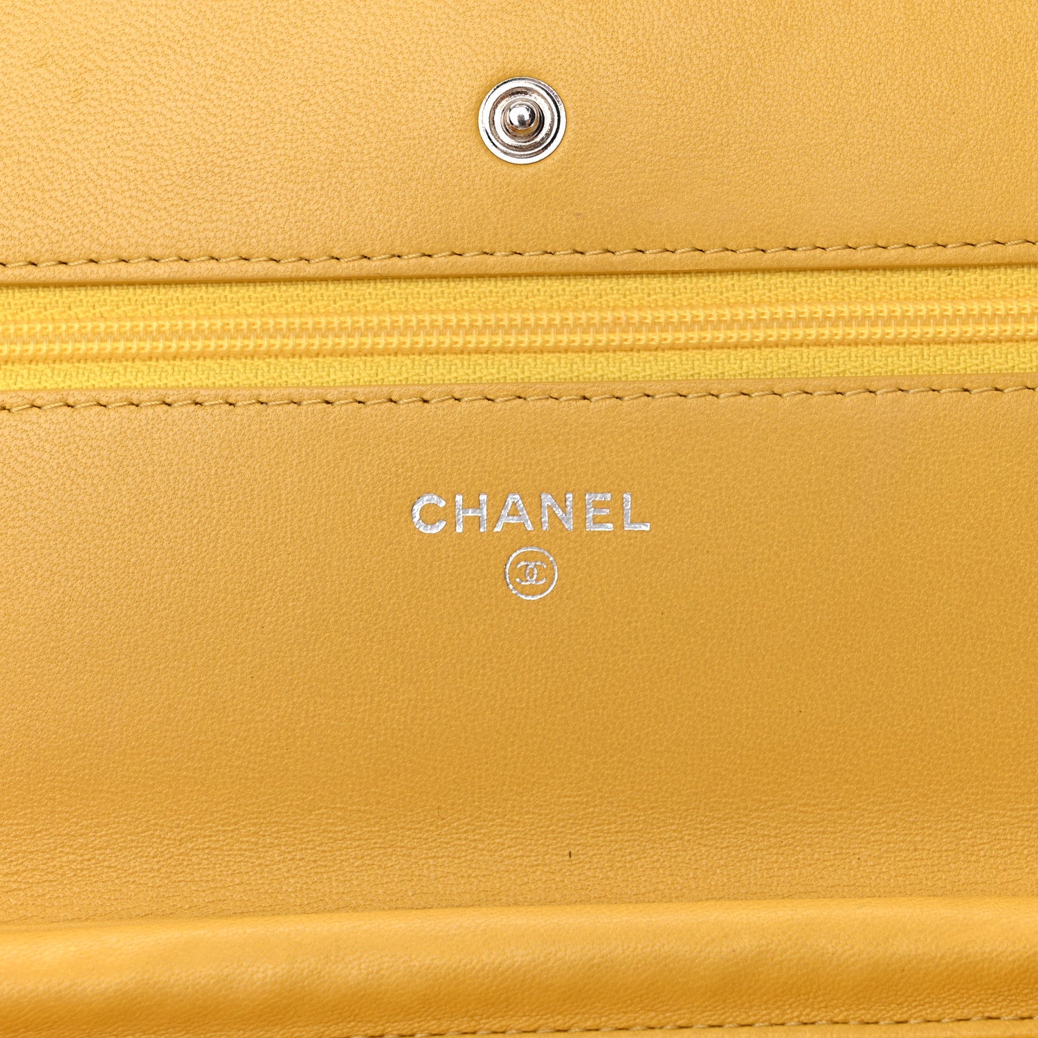 Chanel Lambskin Quilted Wallet On Chain WOC Yellow 6 of 14
