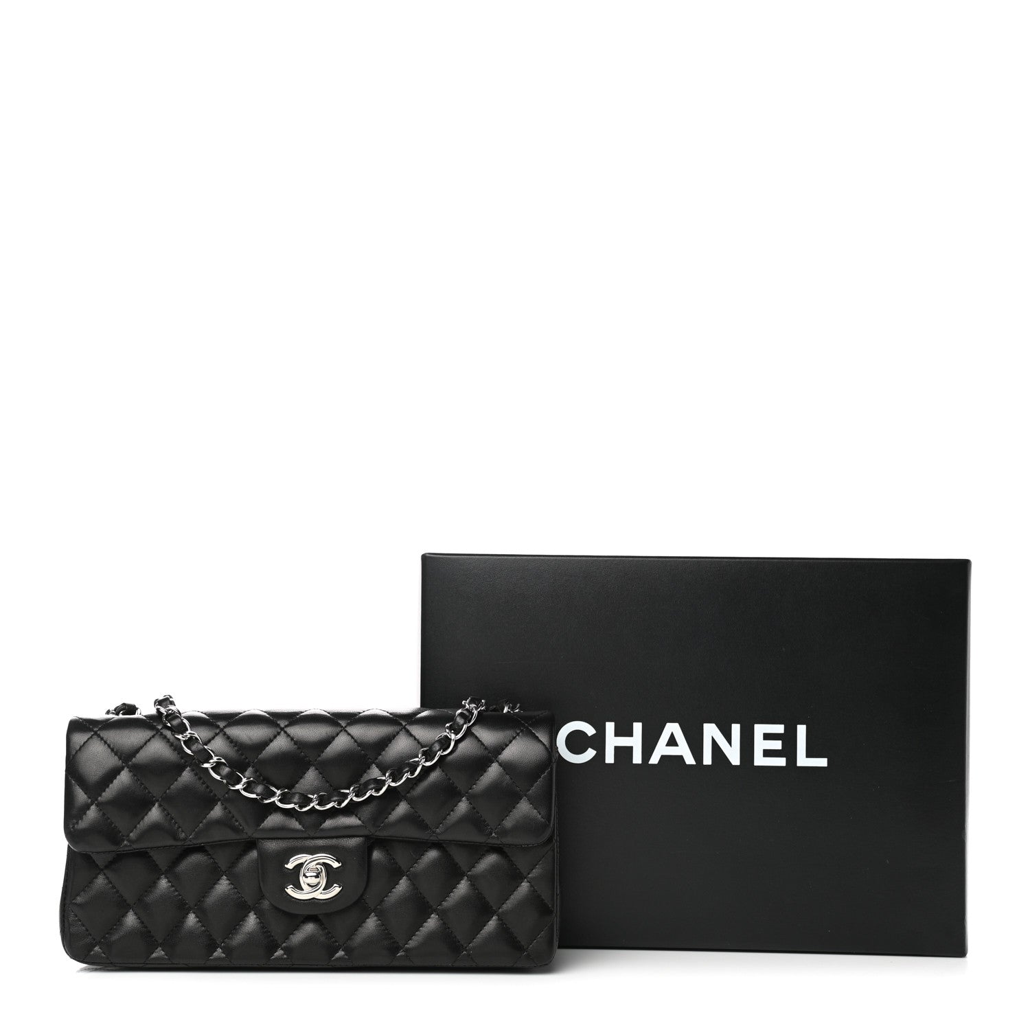 Chanel Lambskin Quilted East West Flap Black 18 of 20