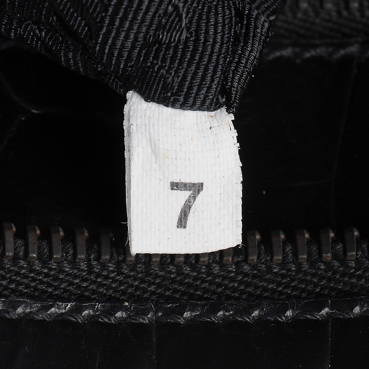 Prada Shiny Calfskin Crocodile Embossed Double Zip Tote Black 7 of 7