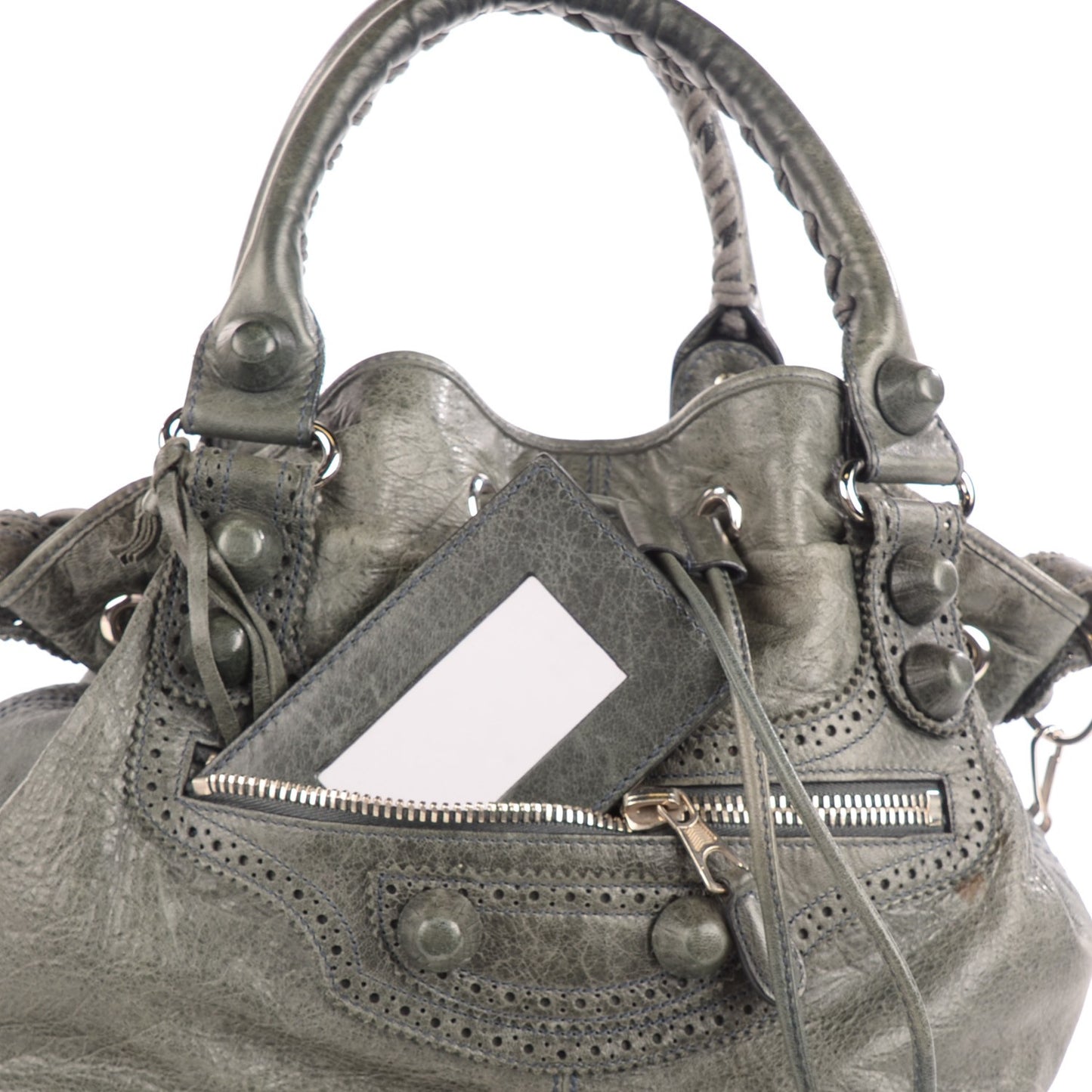 Agneau Giant Brogues Hardware Pompon Anthracite