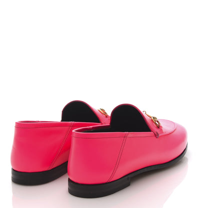 Gucci Apollo Fluo Calfskin Malaga Kid Womens Brixton Horsebit Loafers 38 Fuxia Fluo 4 of 8