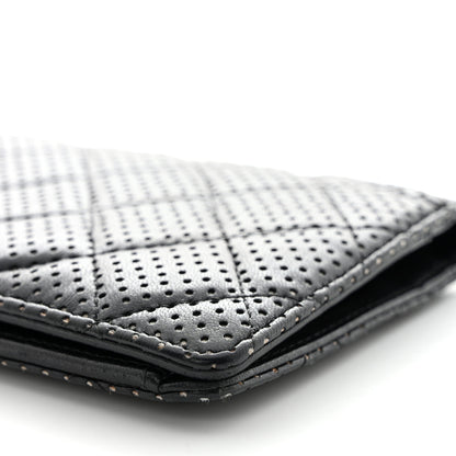 Chanel Lambskin Perforated Yen Wallet Black 11 of 14