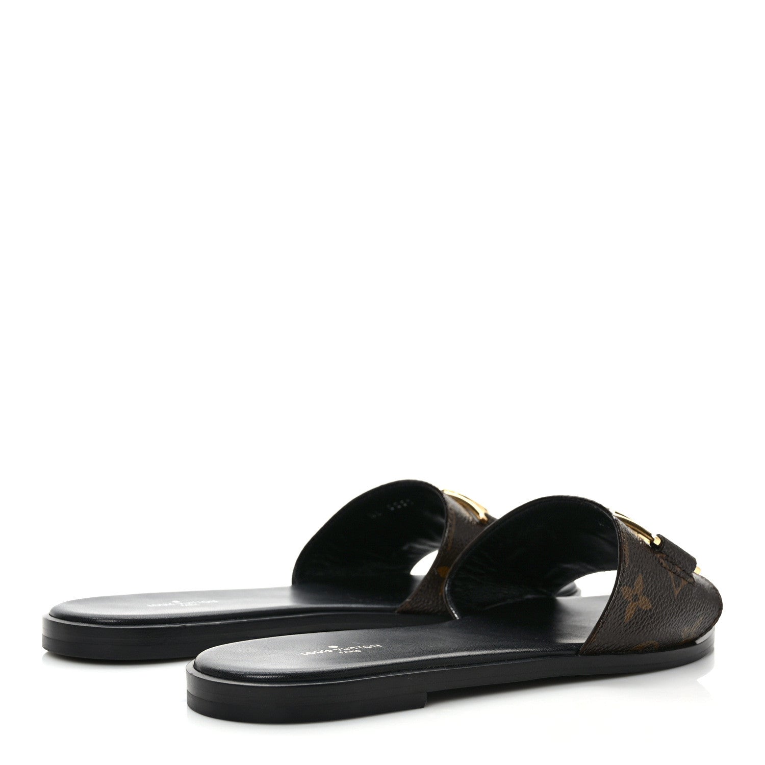 Louis Vuitton Patent Monogram Lock It Flat Mule 38.5 4 of 8