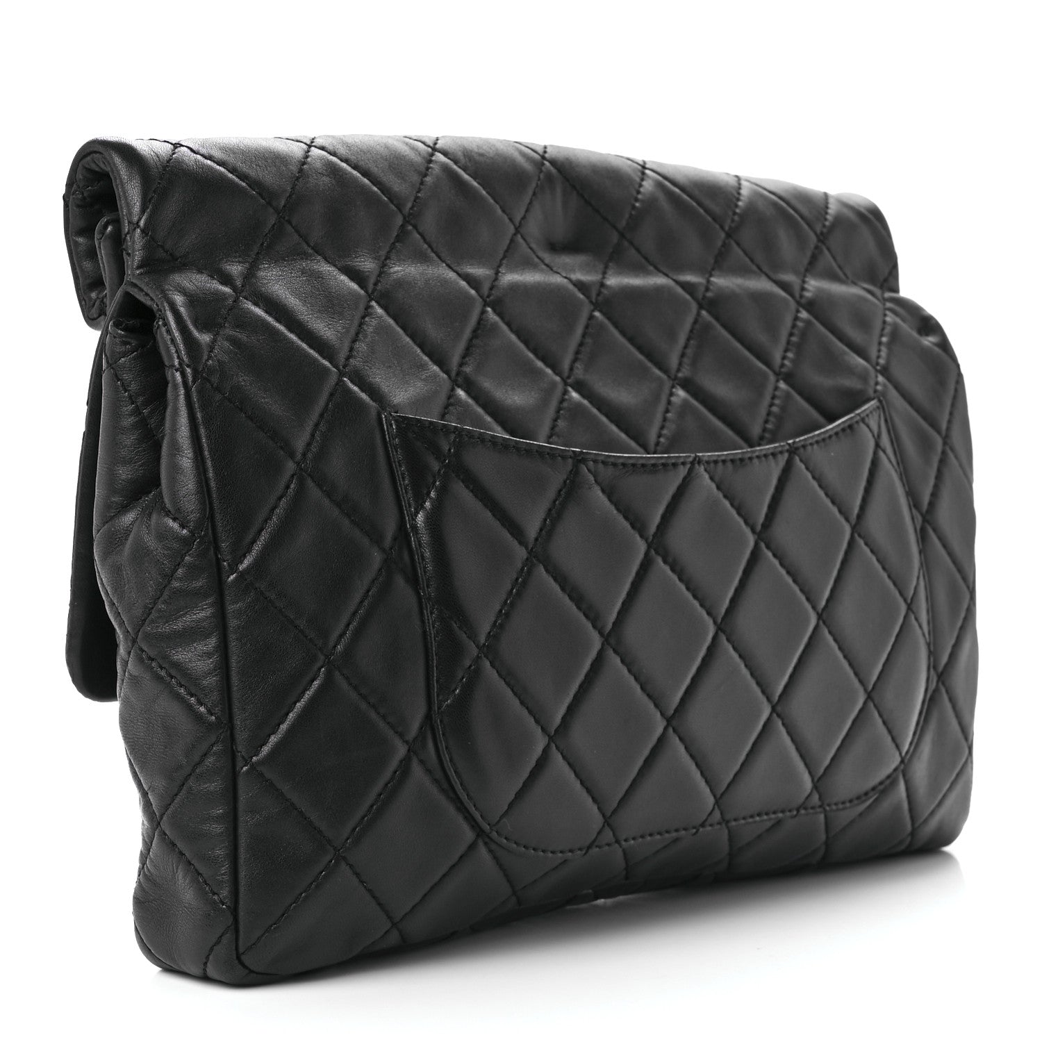Chanel Lambskin Quilted Jumbo Roll 2.55 Reissue Clutch Black 2 of 10
