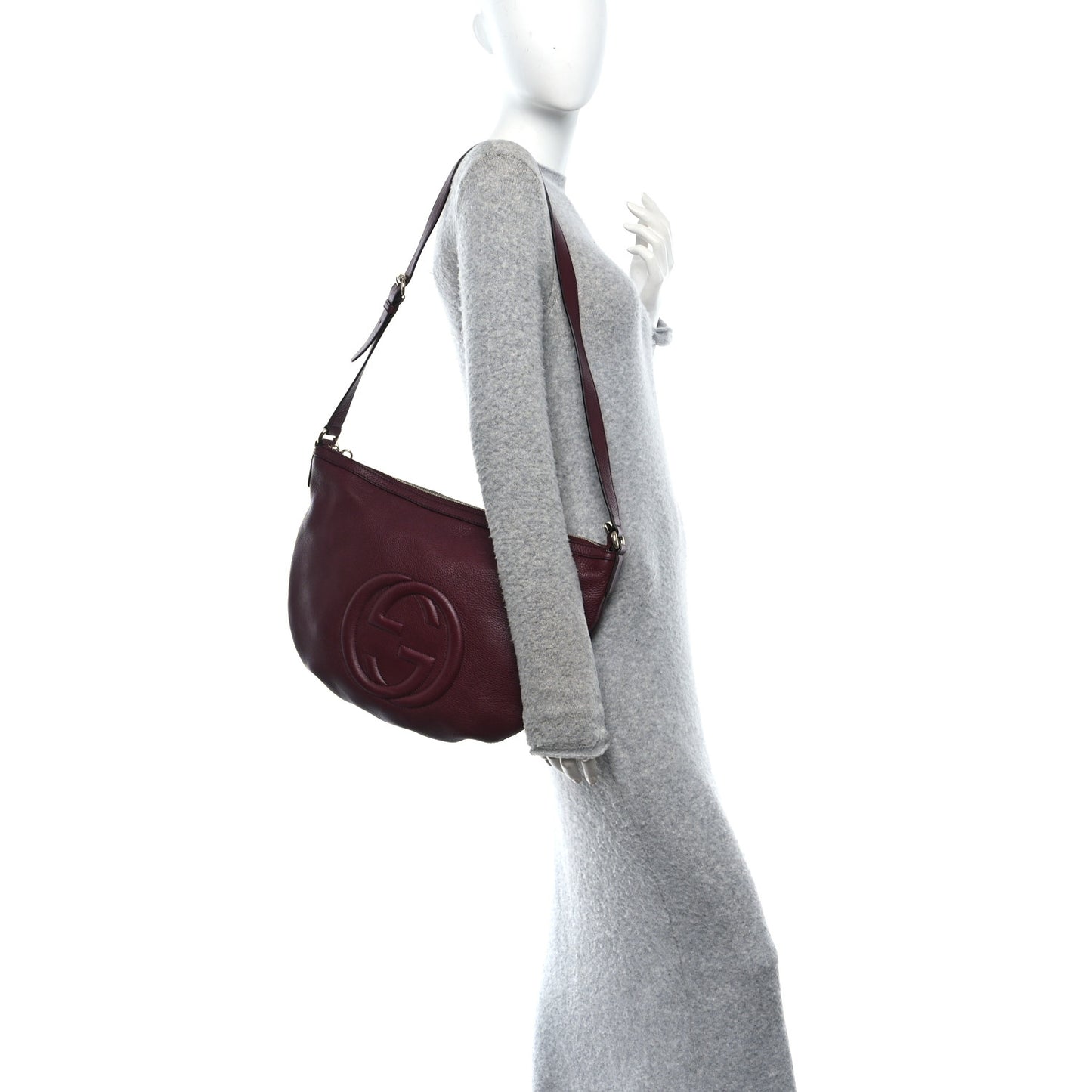 Pebbled Calfskin Medium Soho Hobo Scarlatto