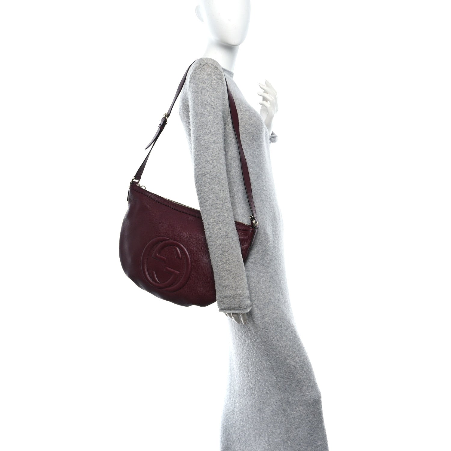Gucci Pebbled Calfskin Medium Soho Hobo Scarlatto 2 of 10