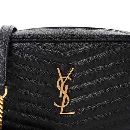 Saint Laurent Grain De Poudre Matelasse Monogram Mini Lou Camera Bag Black 10 of 11