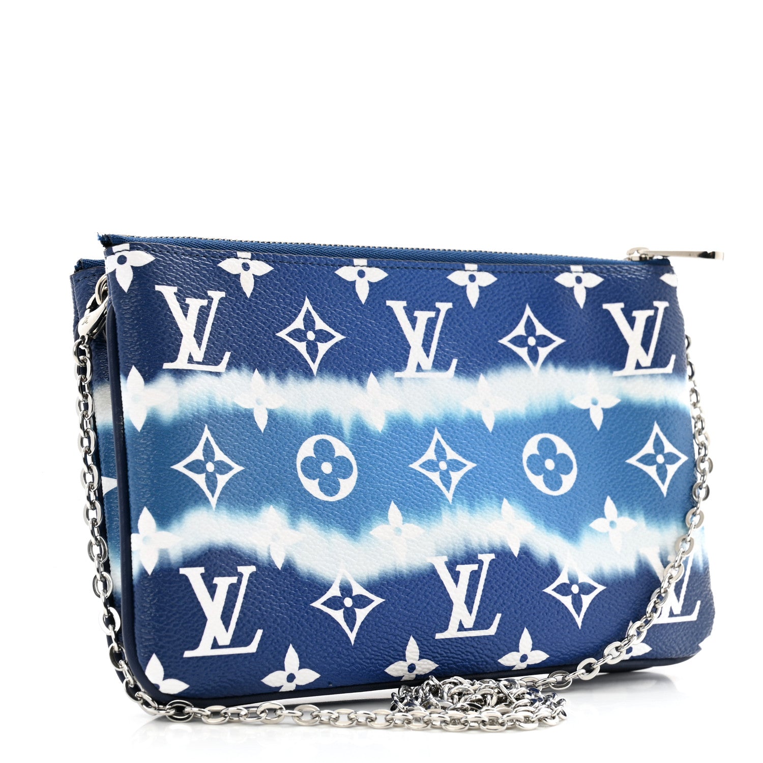 Louis Vuitton Monogram Giant Escale Double Zip Pochette Blue 3 of 14