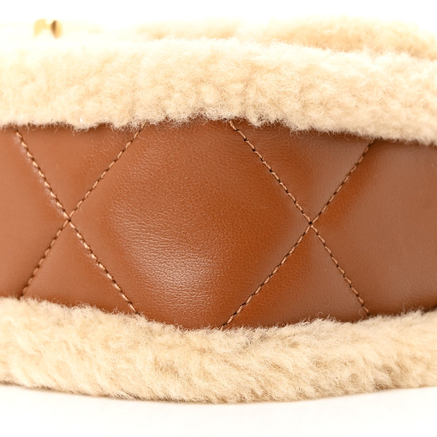 Chanel Shearling Lambskin Quilted Mini Furry Coco Flap Beige Brown 10 of 11