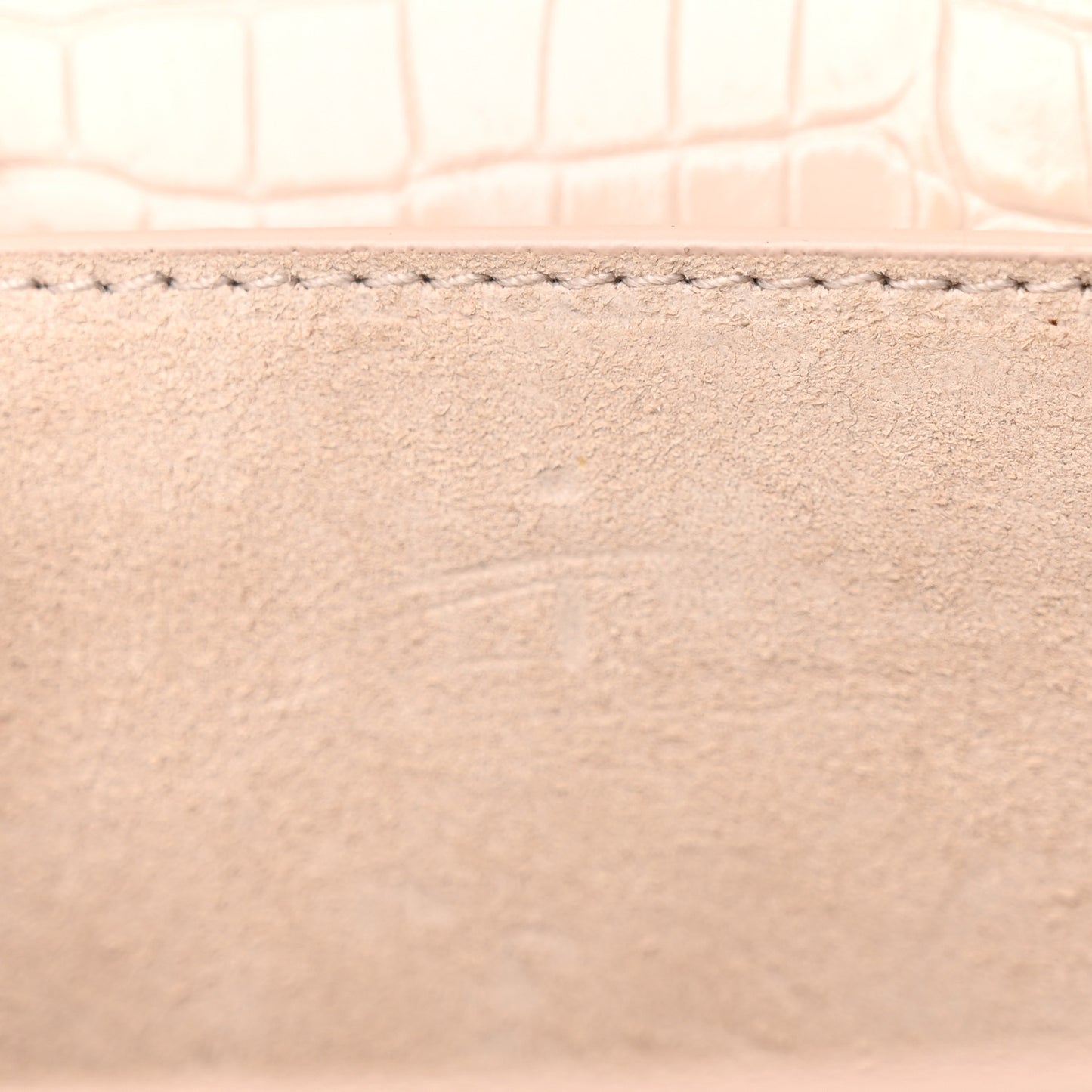 Calfskin Crocodile Embossed Medium Monogram Sunset Dark Beige