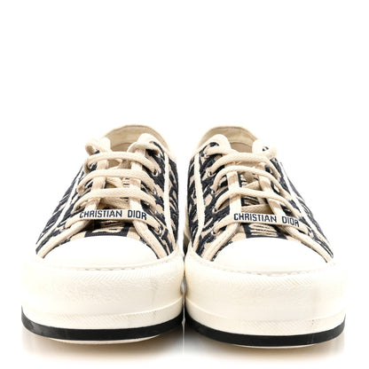 Christian Dior Canvas Oblique Walk'N'Dior Low Top Platform Sneakers 38 Deep Blue 3 of 10