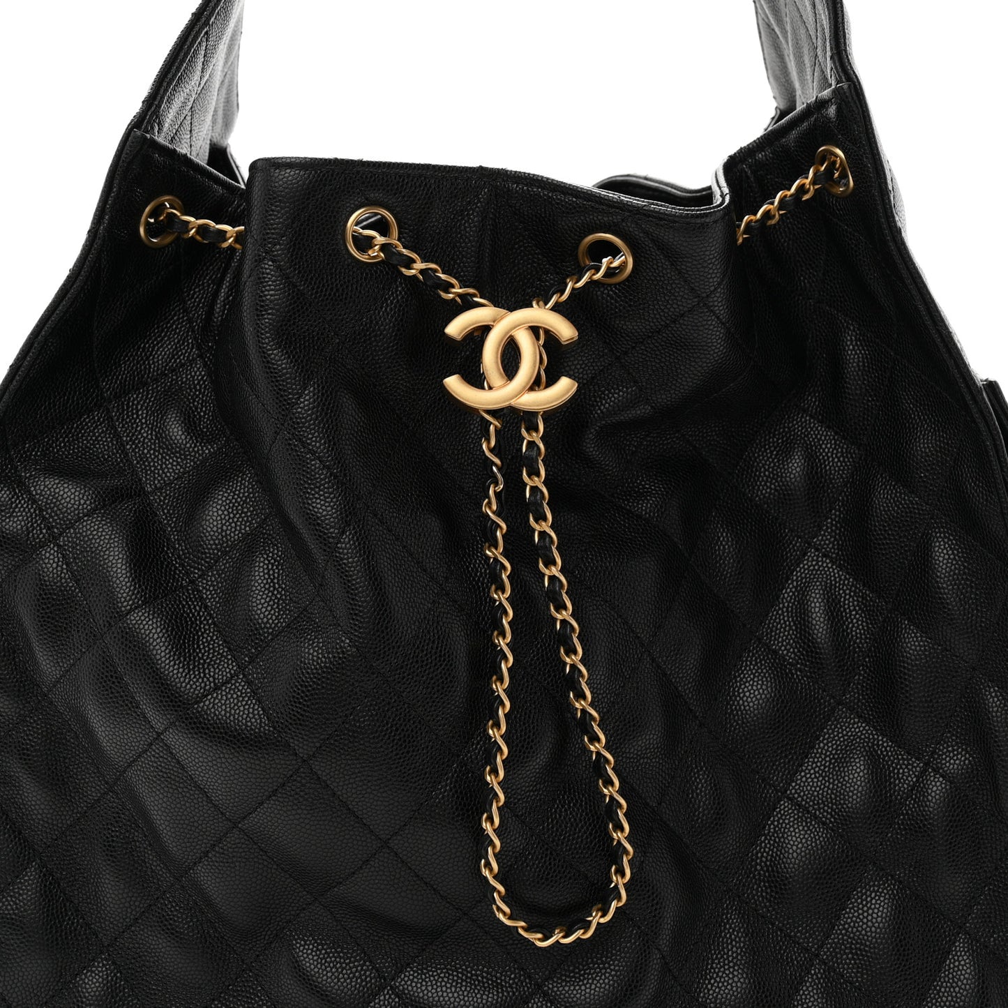 Caviar Quilted Medium Chanel 25 Handbag Black