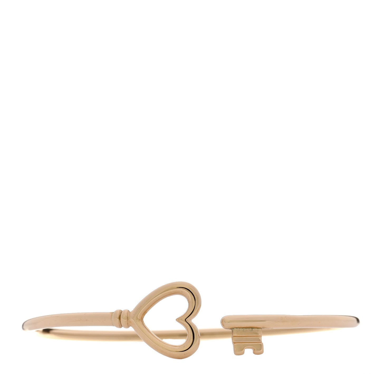 18K Yellow Gold Wire Heart Key Bracelet