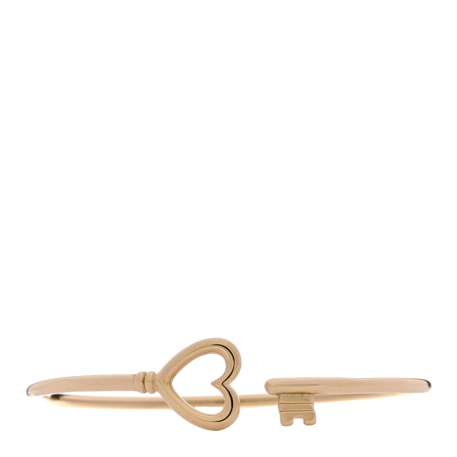 Tiffany 18K Yellow Gold Wire Heart Key Bracelet 1 of 4