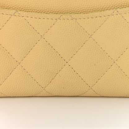 Chanel Caviar Quilted Zip Coin Purse Yellow 12 of 13
