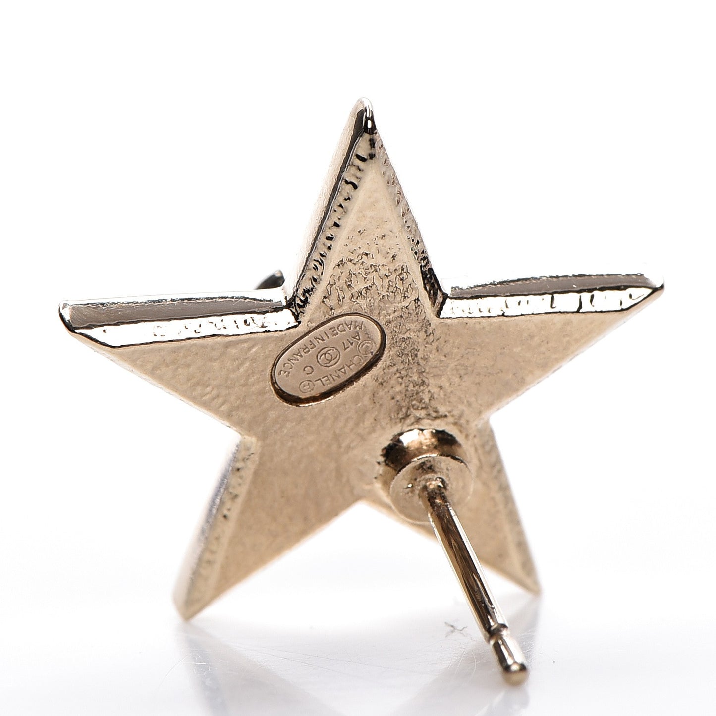 Metal CC Star Earrings Gold