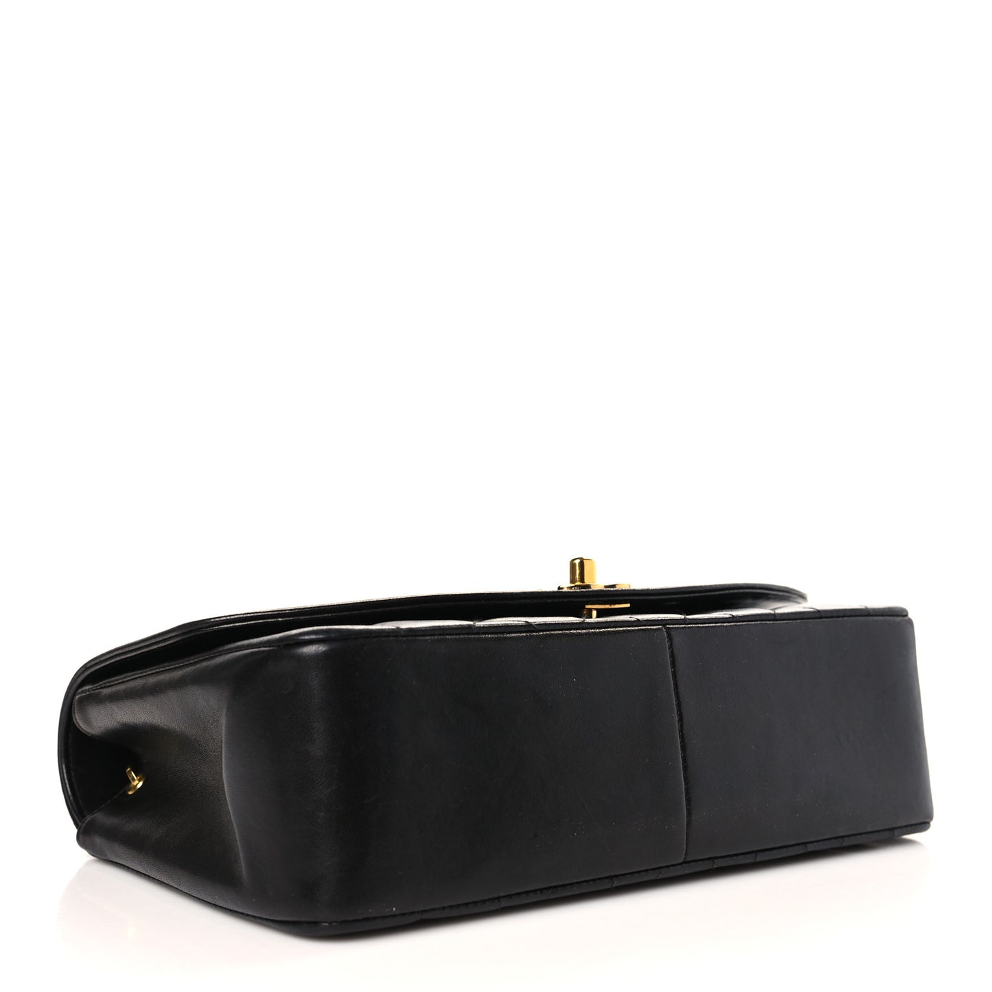 Lambskin Quilted Medium Single Flap Black