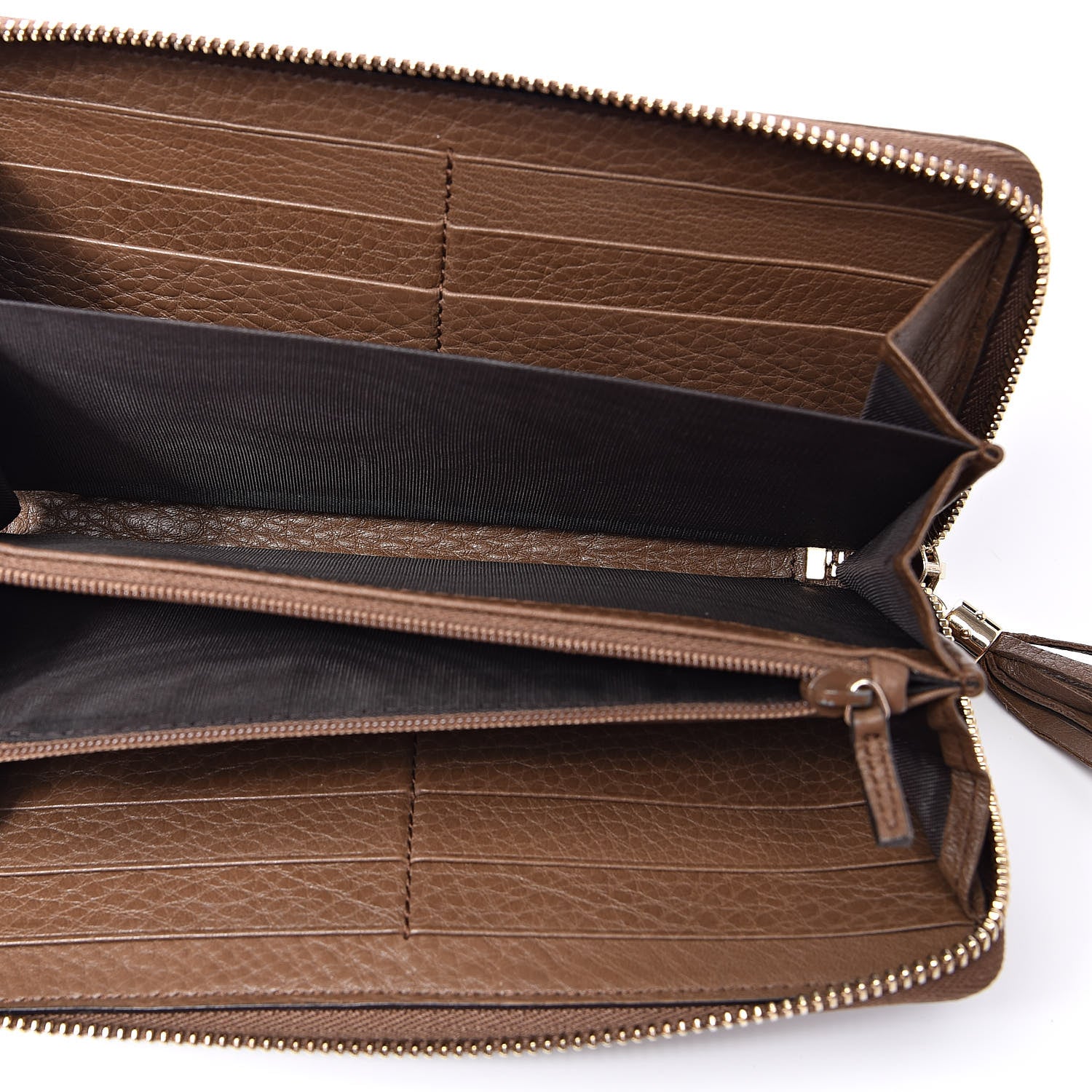 Gucci Pebbled Calfskin Soho Zip Around Wallet Brown 5 of 12