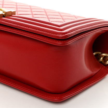 Chanel Lambskin Quilted Medium Boy Flap Red 10 of 11