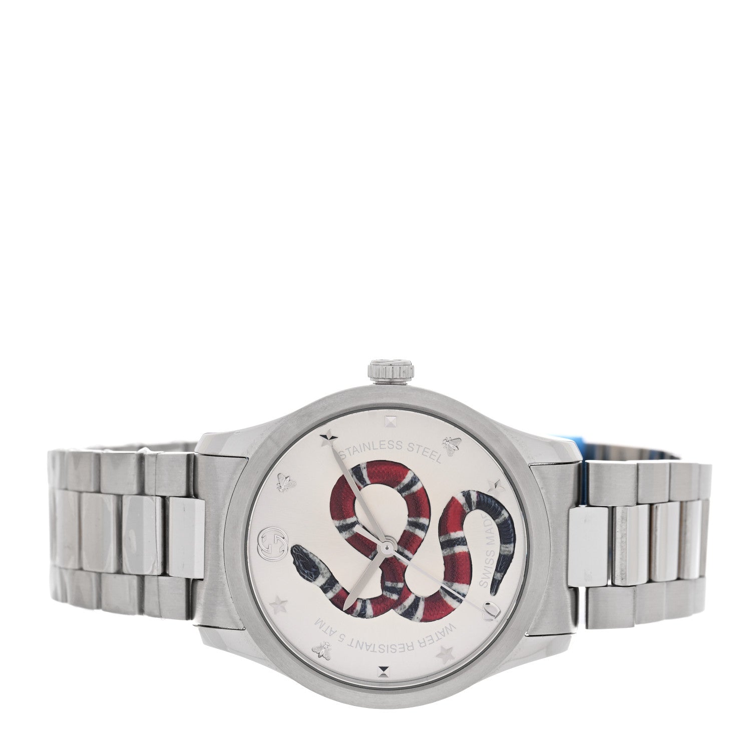 Gucci Stainless Steel 38mm G-Timeless Snake Quartz Watch 2 of 4