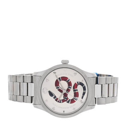 Gucci Stainless Steel 38mm G-Timeless Snake Quartz Watch 2 of 4
