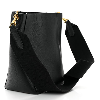 Celine Soft Grained Calfskin Small Sangle Bucket Bag Black 3 of 11