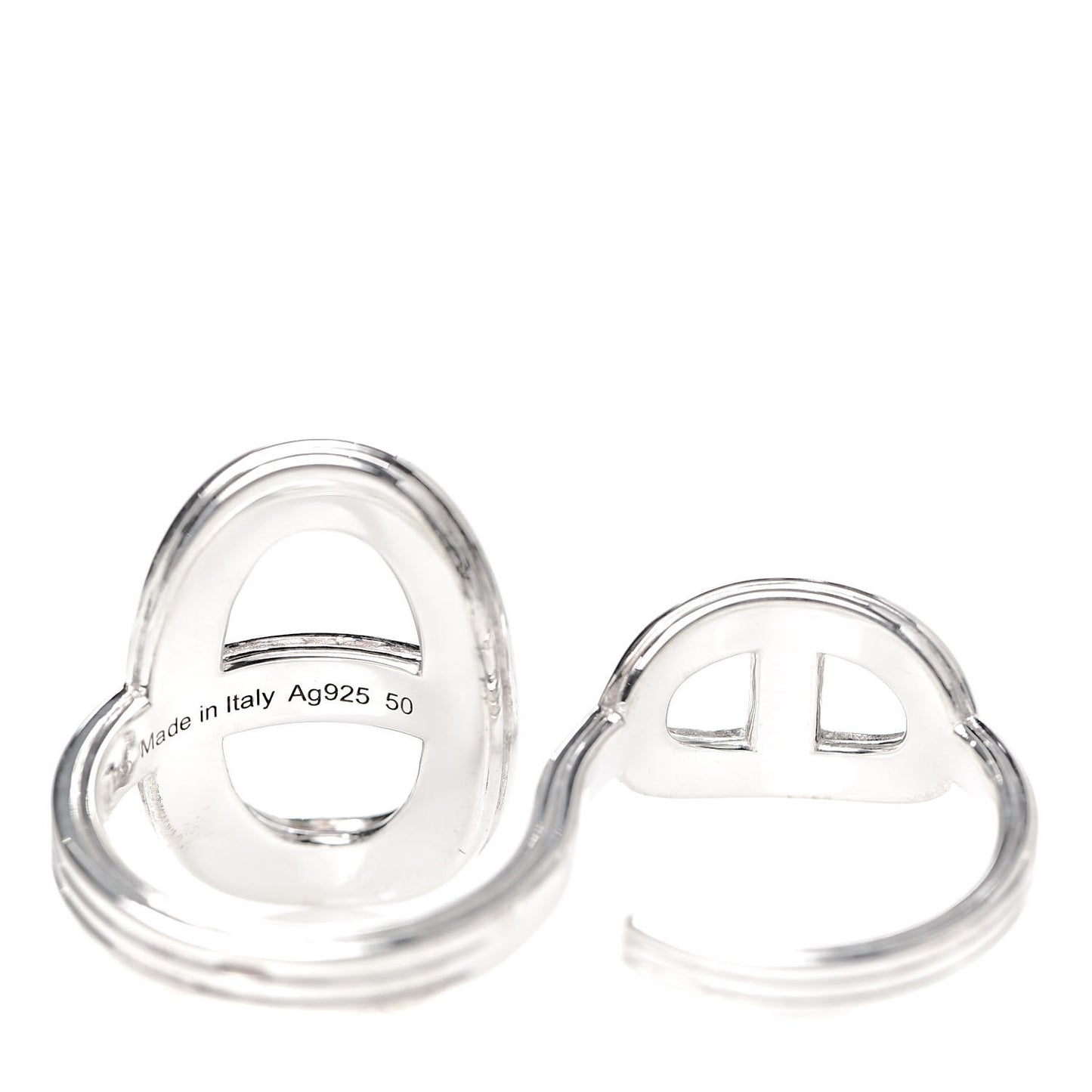 Sterling Silver TGM Chaine d'Ancre 24 Double Ring 50 5.25