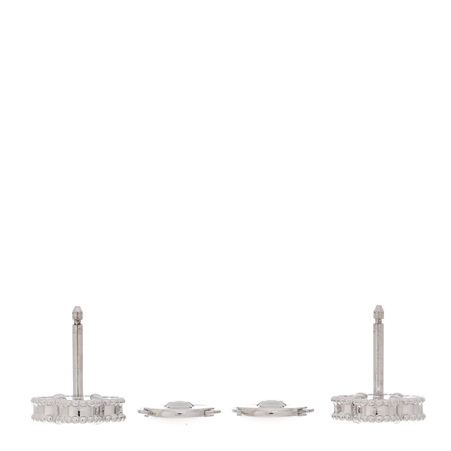 Van Cleef & Arpels 18K White Gold Mother of Pearl Sweet Alhambra Earrings 3 of 5