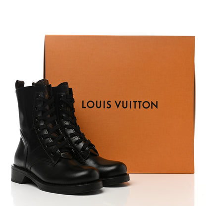 Louis Vuitton Calfskin Monogram Metropolis Flat Ranger Boots 37 Black 10 of 10