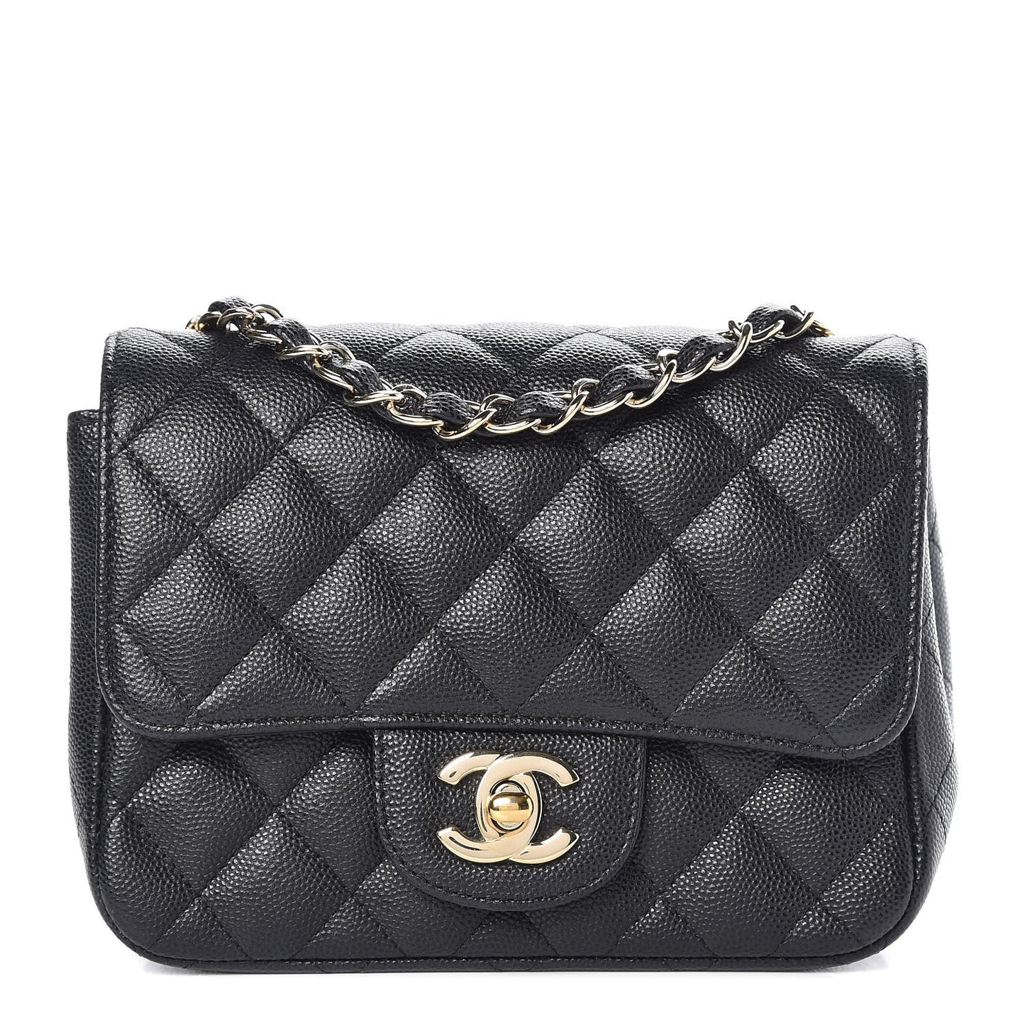 Caviar Quilted Mini Square Flap Black
