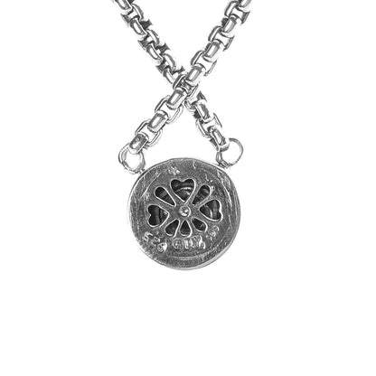 David Yurman Sterling Silver 14K Yellow Gold Cookie Pendant Necklace 4 of 5