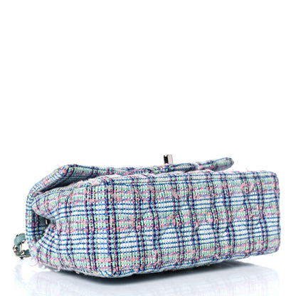 Chanel Tweed Quilted Mini Rectangular Flap Blue 4 of 9