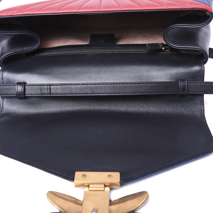Gucci Calfskin Bamboo Trapuntata Queen Margaret Top Handle Bag Blue Agata Hibiscus Red Mystic White Sugar Pink 12 of 20
