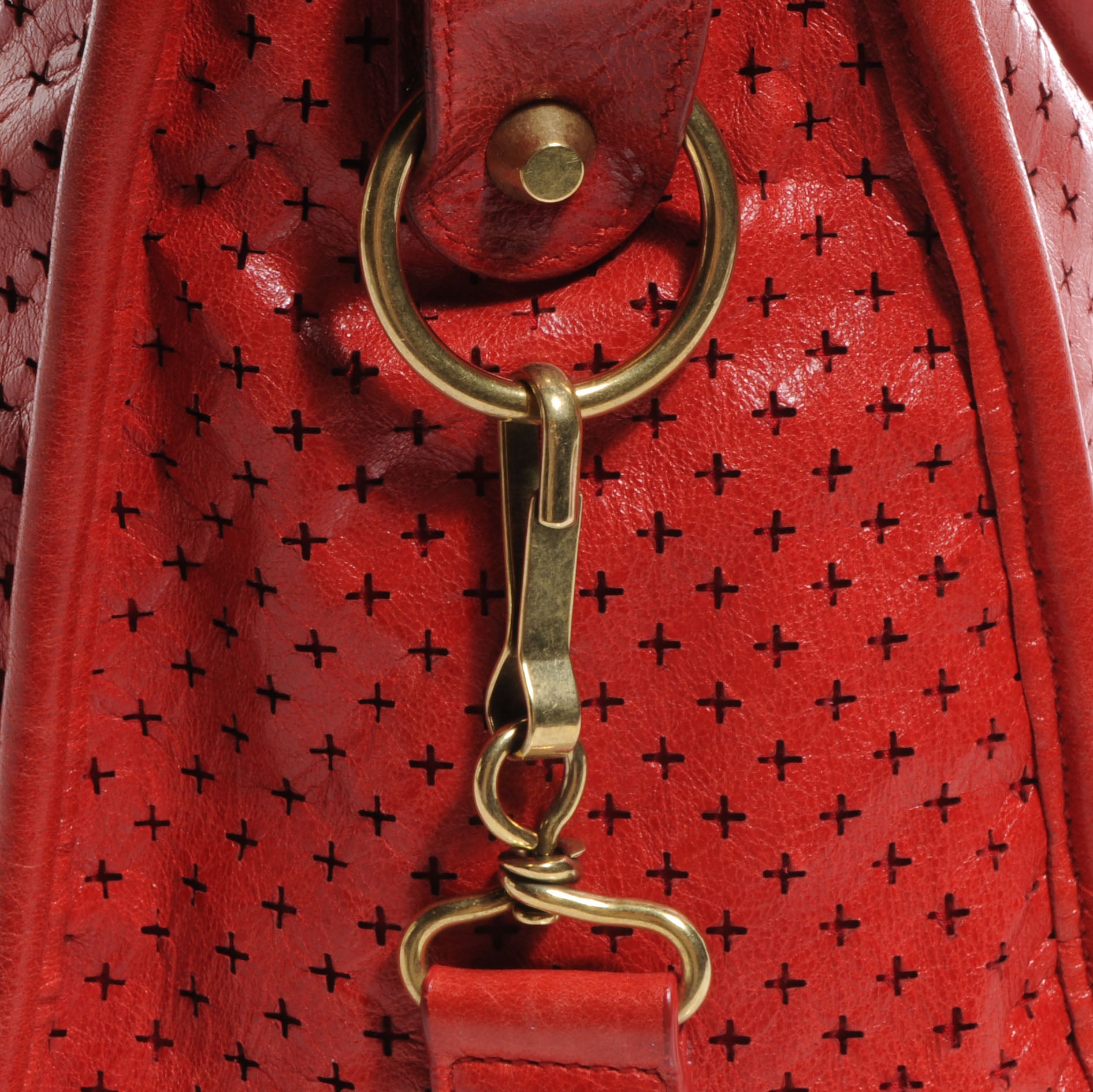 Balenciaga Agneau Cross Perforated City Ruby Red 27 of 38