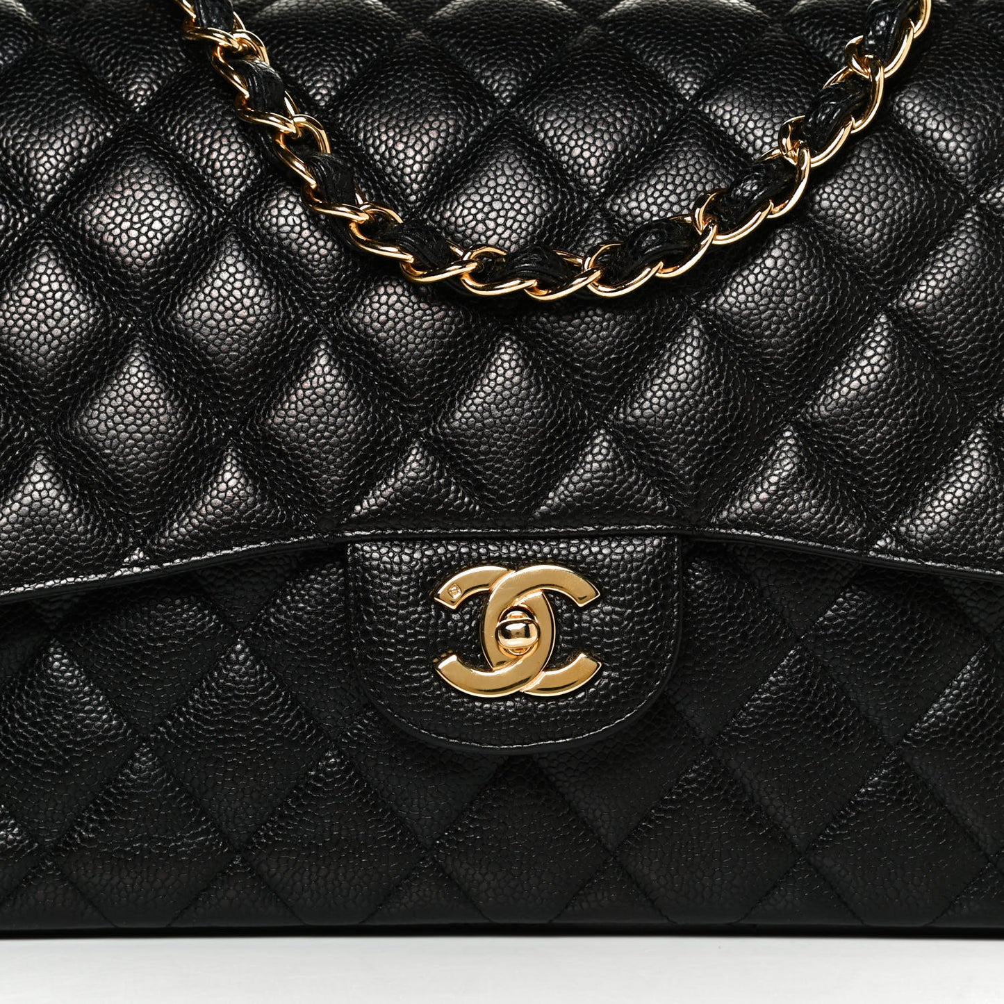 Caviar Quilted Jumbo Single Flap Black